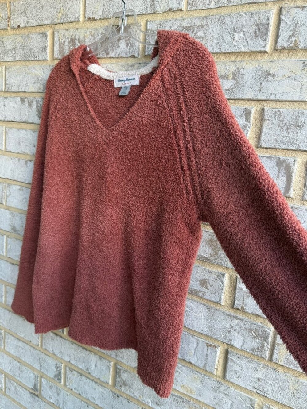 Tommy Bahama Island Soft Long Sleeve Hooded Brown Sweater Women's Size S. - Picture 6 of 8